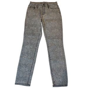 Universal Thread Womens Jeans Skinny Leg High Rise Leopard Print Gray White 8/29